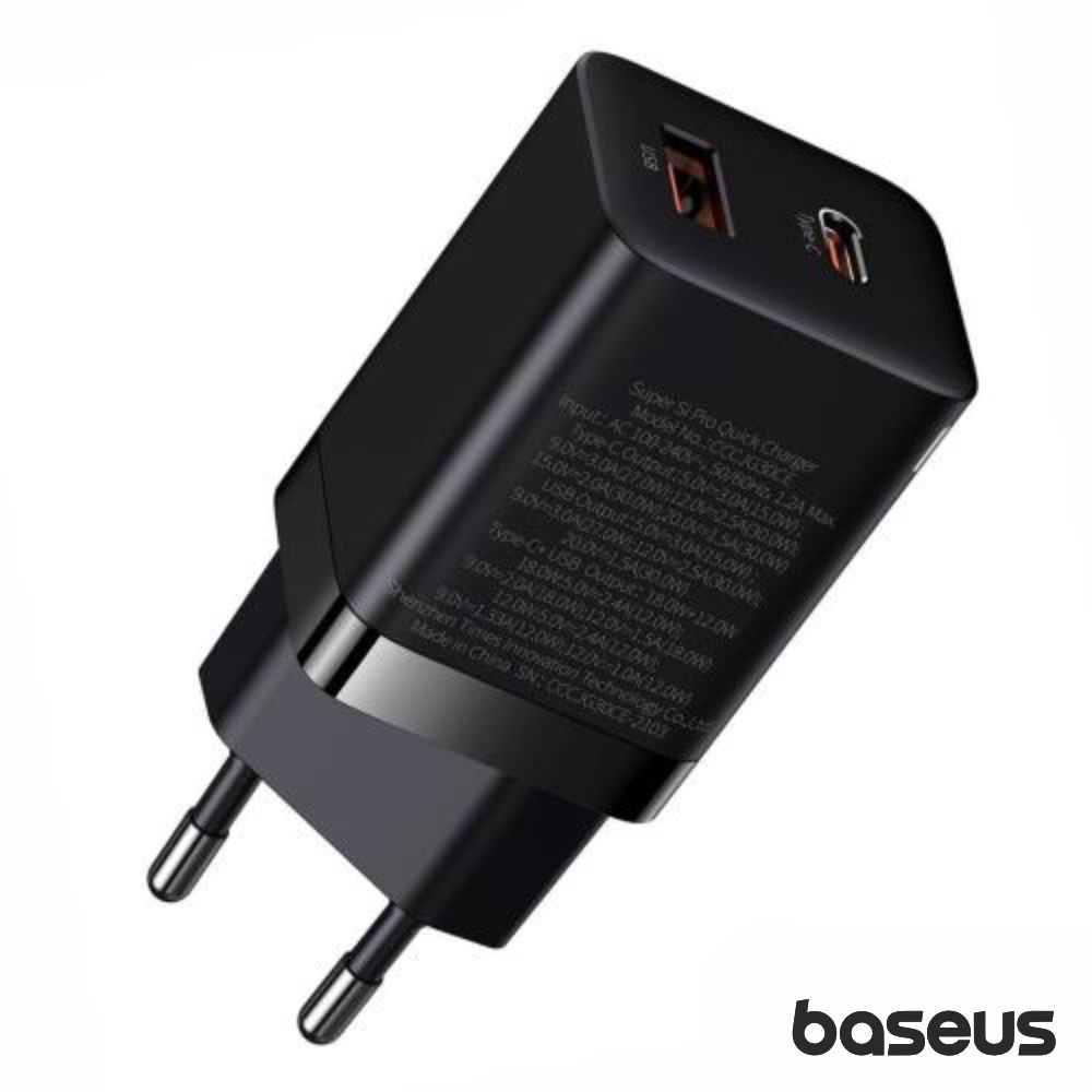 Alimentador Comutado USB-C/USB-A PD QC 3.0 30W BASEUS