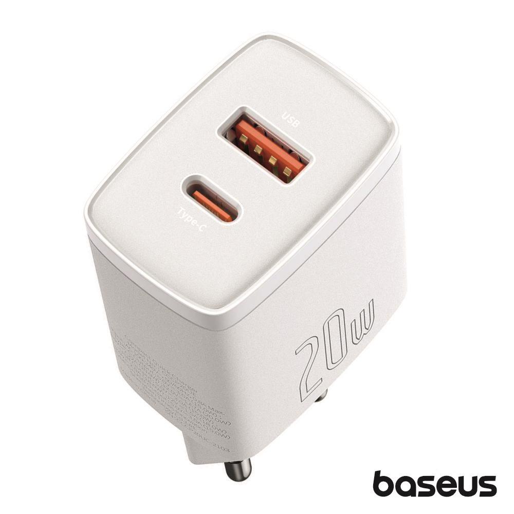 Alimentador Comutado USB-A/USB-C PD 3.0 20W Branco BASEUS