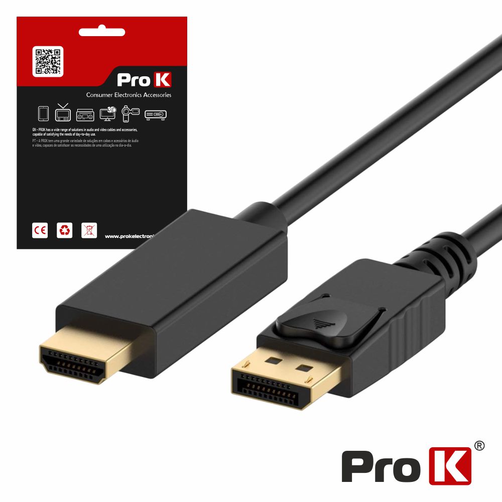 CDPHDMI5K Cabo Displayport Macho / HDMI Macho 4K 5m PROK