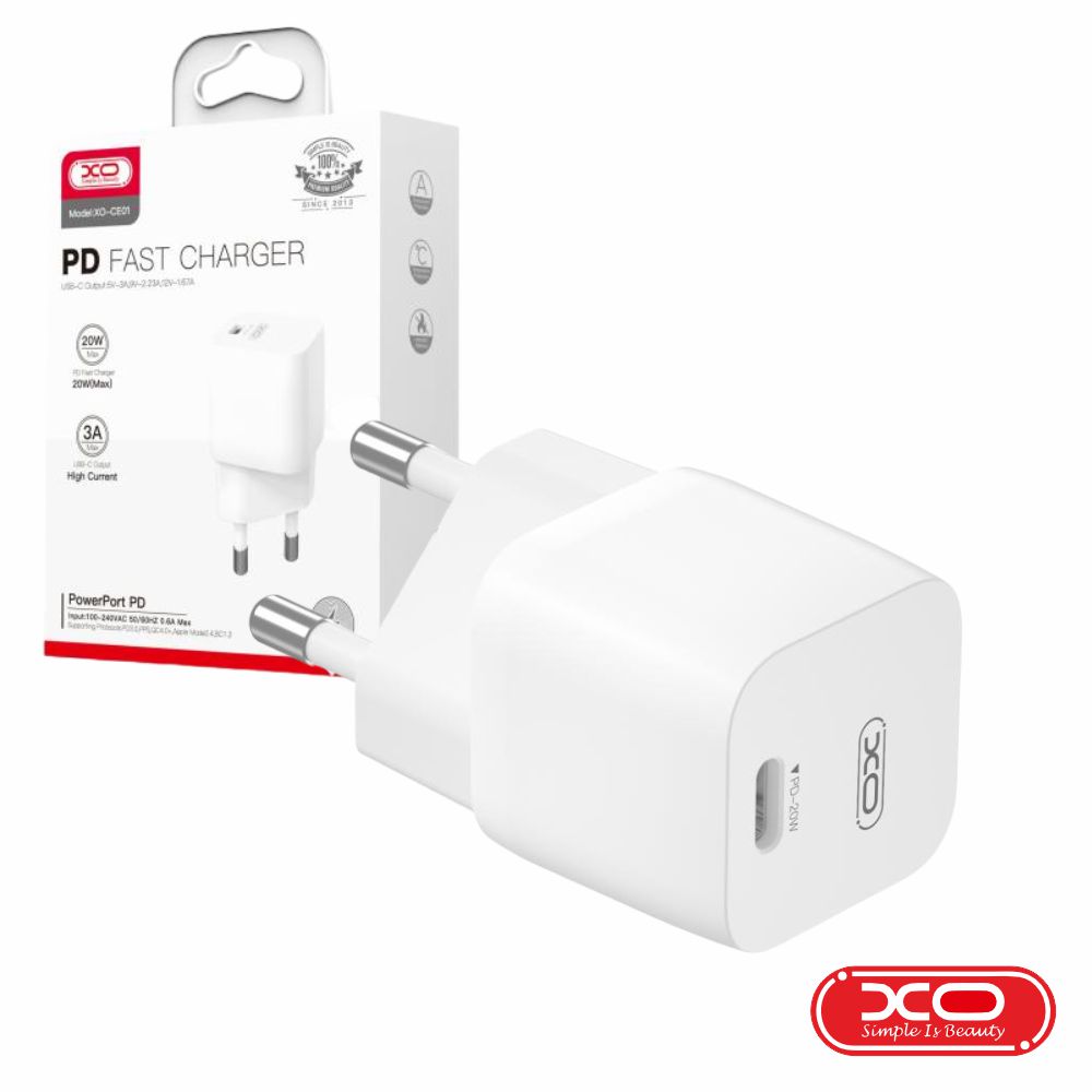 Alimentador USB-C PD 20W 3A Branco XO