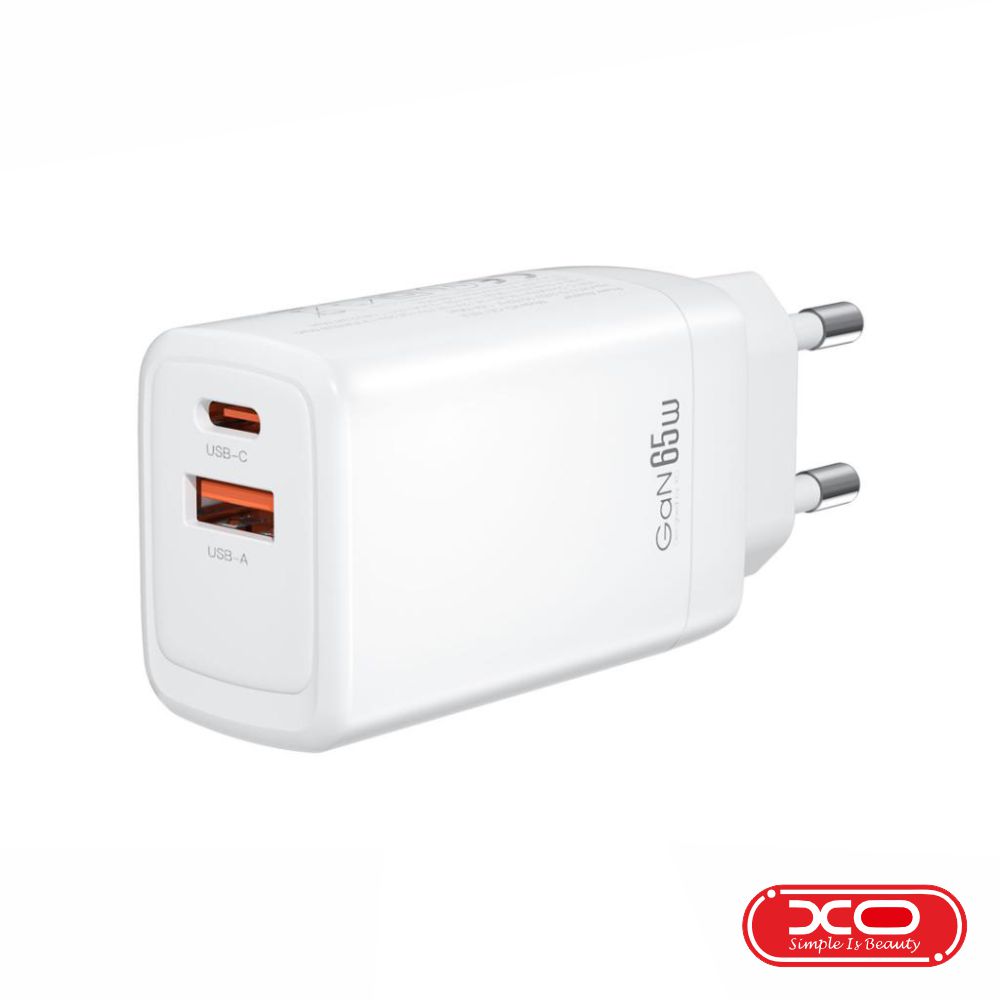 Alimentador USB-A 18W 2.4A / USB-C PD 65W GaN XO