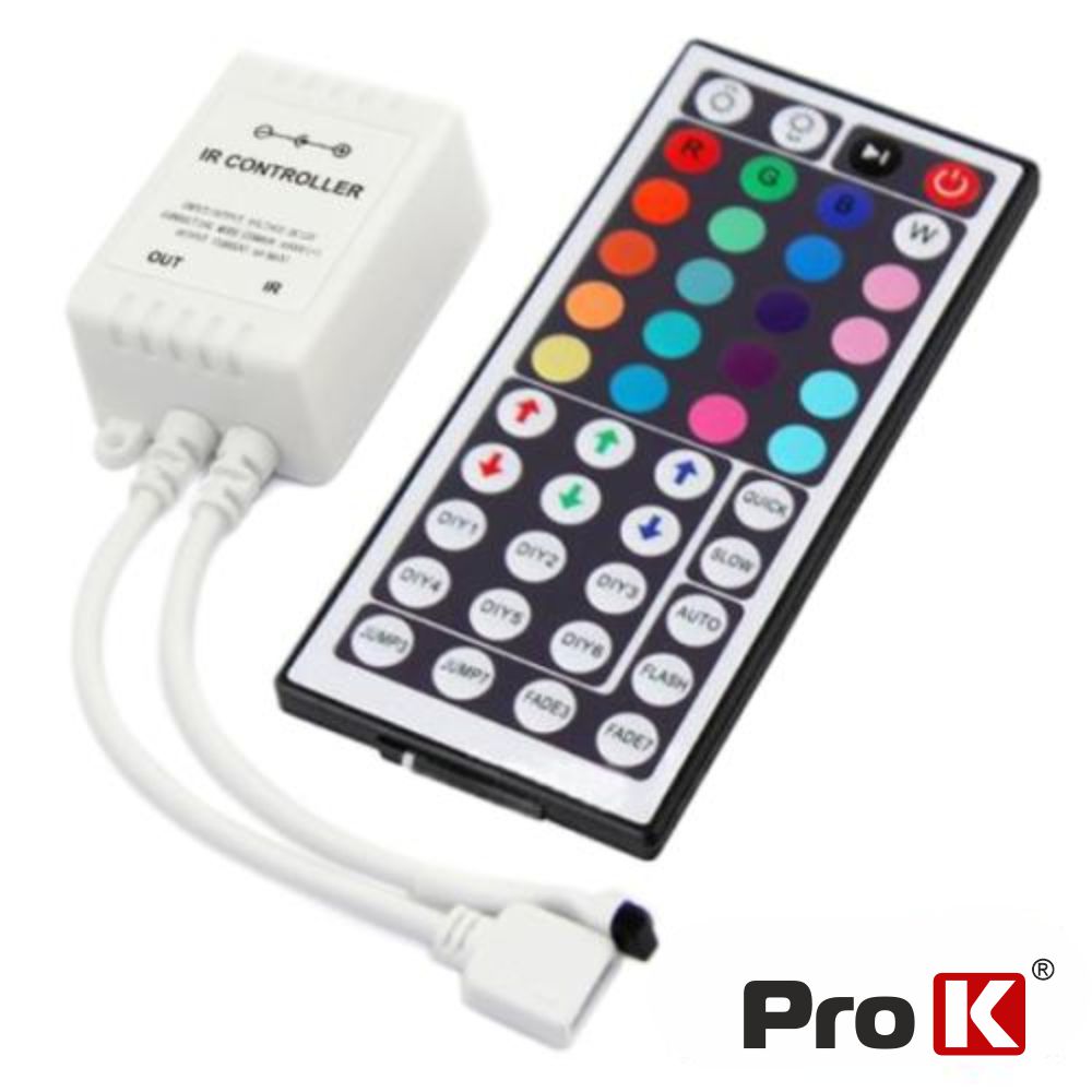 CONTROLADOR P/ FITA LEDS RGB 12V C/COMANDO PROK