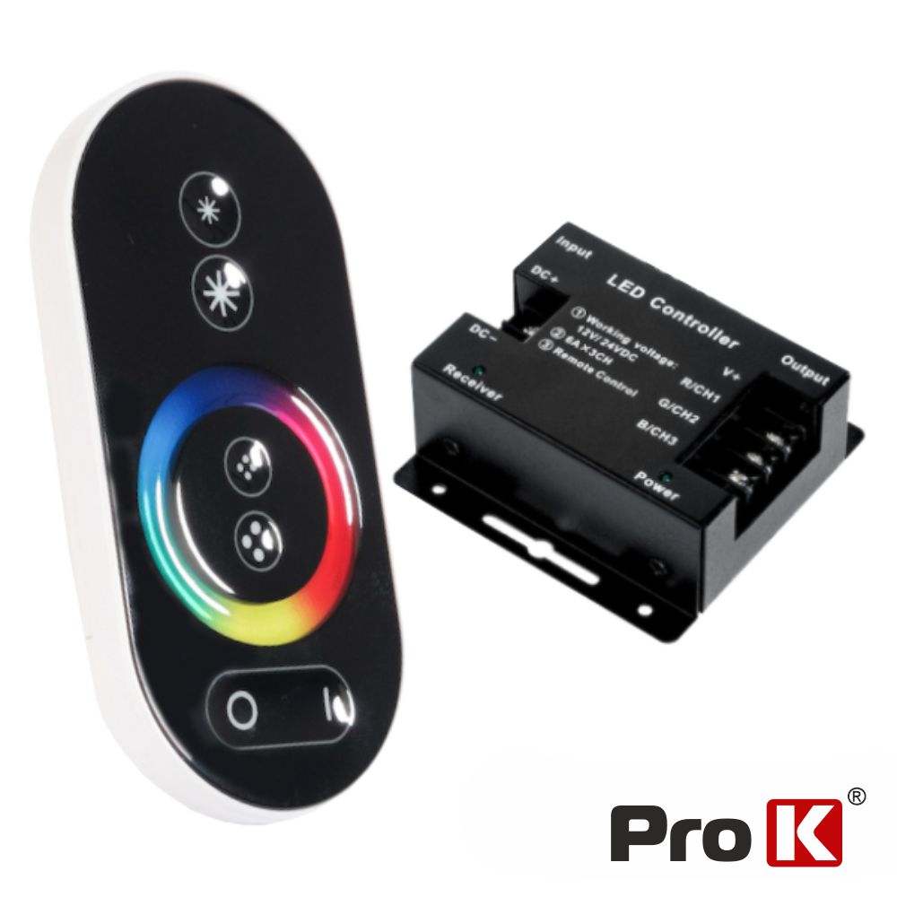 CONTROLADOR P/ FITA LEDS RGB 12V C/COMANDO TOUCH PROK