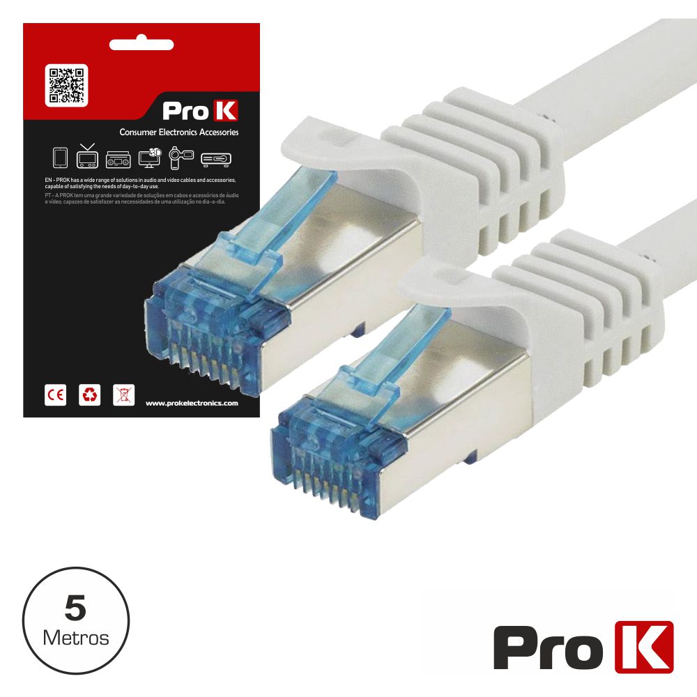 CABO S/FTP CAT6E 5M CINZA PROK