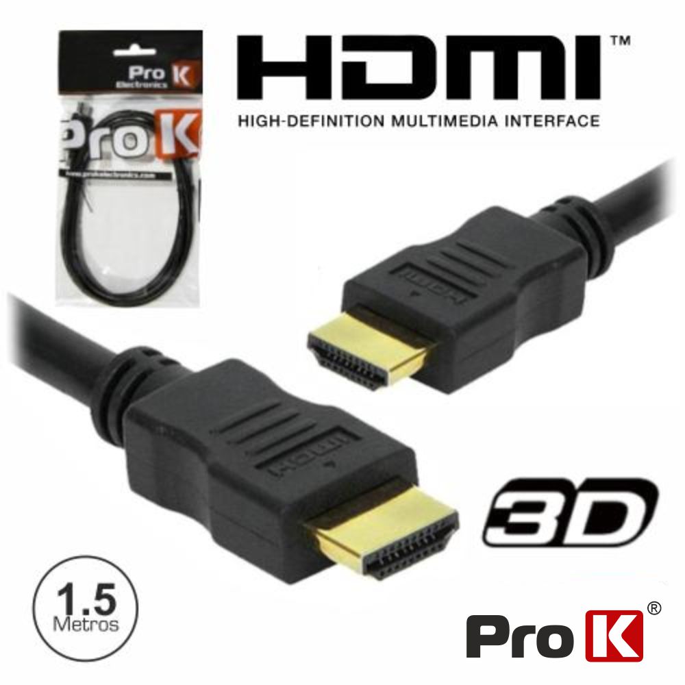 CHDMI1.5A Cabo hdmi 2.0 4k macho / macho 1.5m - 1.4 preto prok