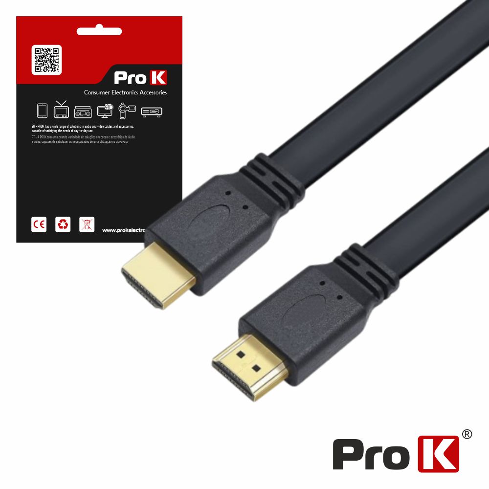 CHDMI5AF cabo hdmi dourado macho/ macho 1.4 preto 5 m FLAT