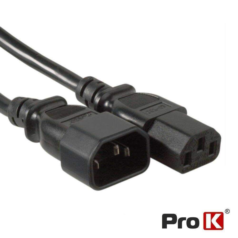 Cabo Alimentação IEC C13 Macho / C14 Fêmea 3G0.75mm 1.5m