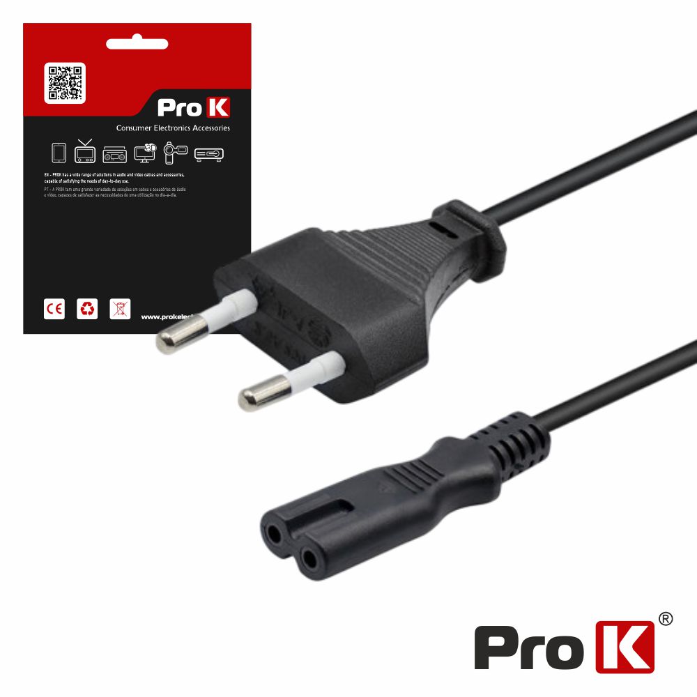 Cabo Alimentação AC Plano / Tipo 8 IEC C7 3m PROK