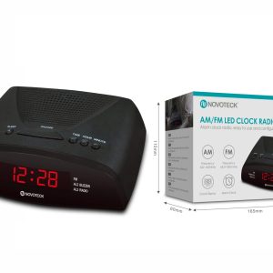 Rádio Relógio AM/FM NOVOTECK CK-007 com Display LED e Alarme Duplo – Despertar Personalizado com Soneca