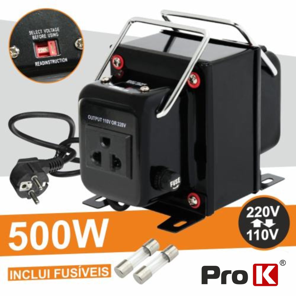 CONV500W ALIMENTADOR 110V-220V / 220V-110V 500W PROK
