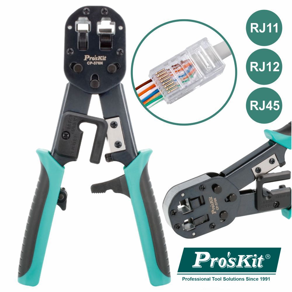 ALICATE DE CRAVAR RJ45/RJ11/RJ12 PASSANTE PROSKIT