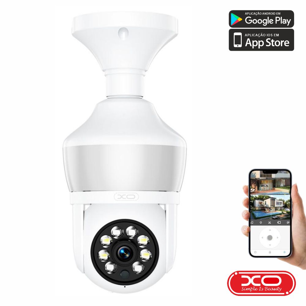 Câmara Vigilância IP 2304x1296px 3MP WiFi+BT XO