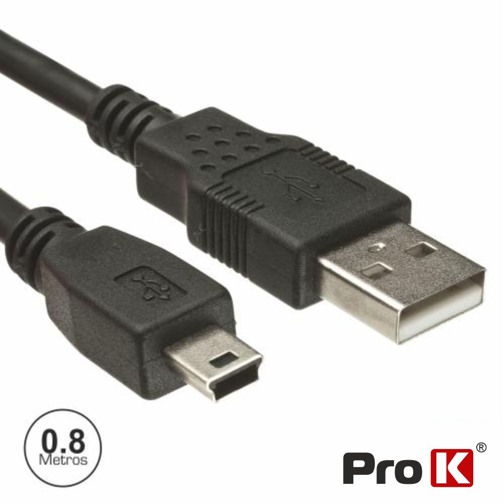 CUSB202/0.8 Cabo USB-A 2.0 macho / mini USB-B macho 0.8M