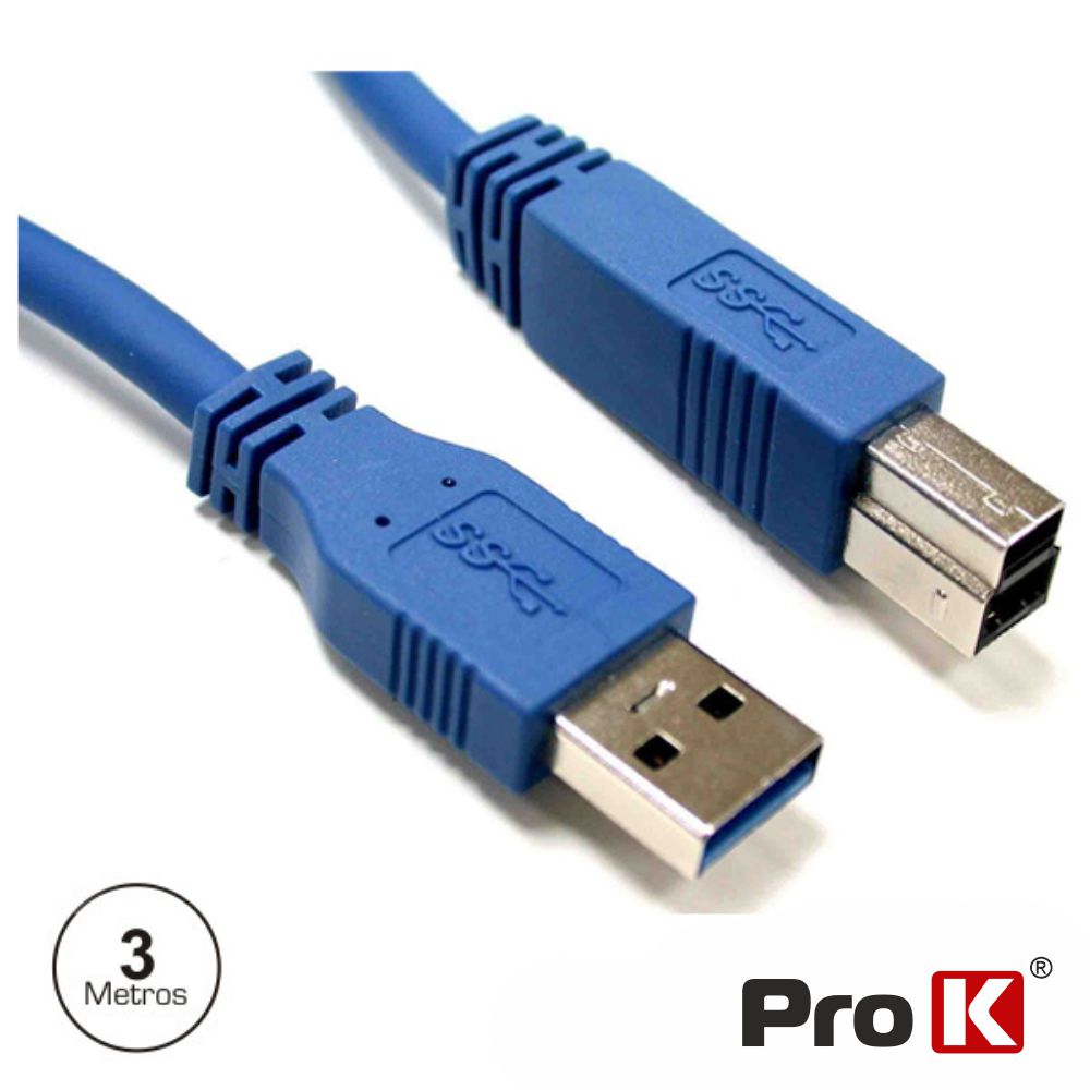 CABO USB-A 3.0 MACHO / USB-B MACHO 3M PROK