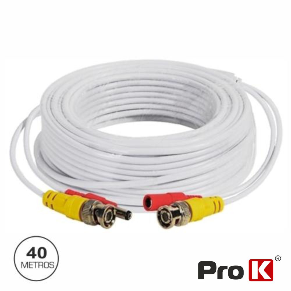CVI040VDCW Cabo Alimentação E Vídeo P/ CCTV 40m Branco Prok