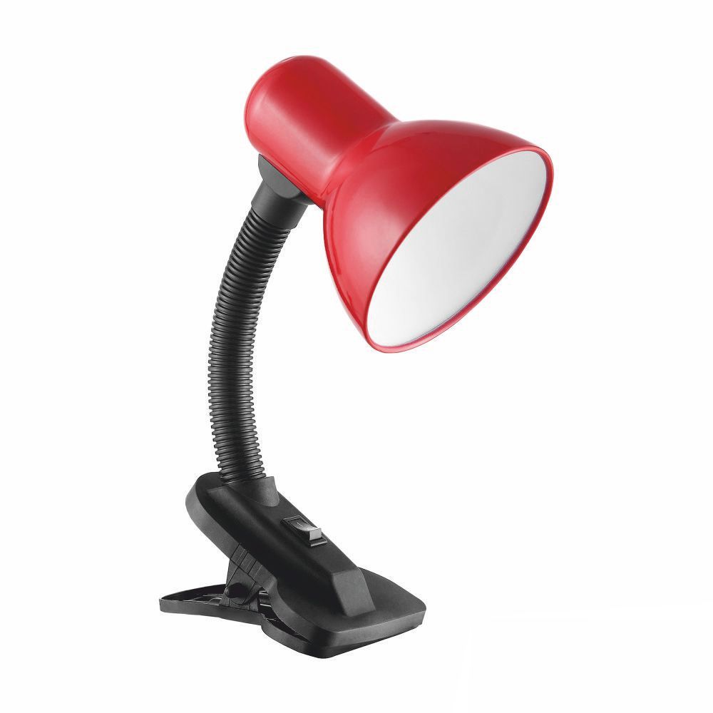 Candeeiro Secretária 1xE27 40W C/ Mola Vermelho ORNO