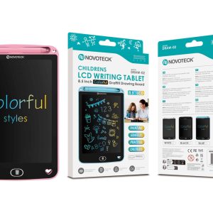 Tablet de Escrita LCD Colorido para Crianças - 8,5'' Polegadas, DRAW-02 Rosa
