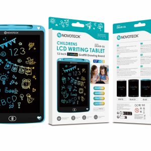 Tablet de Escrita LCD Colorido para Crianças - 12'' Polegadas, DRAW-06 Azul