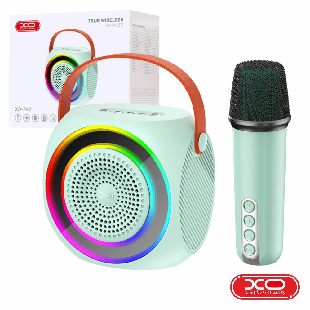 Conjunto Coluna LED C/ Bateria/Bluetooth/Microfone S/Fios XO