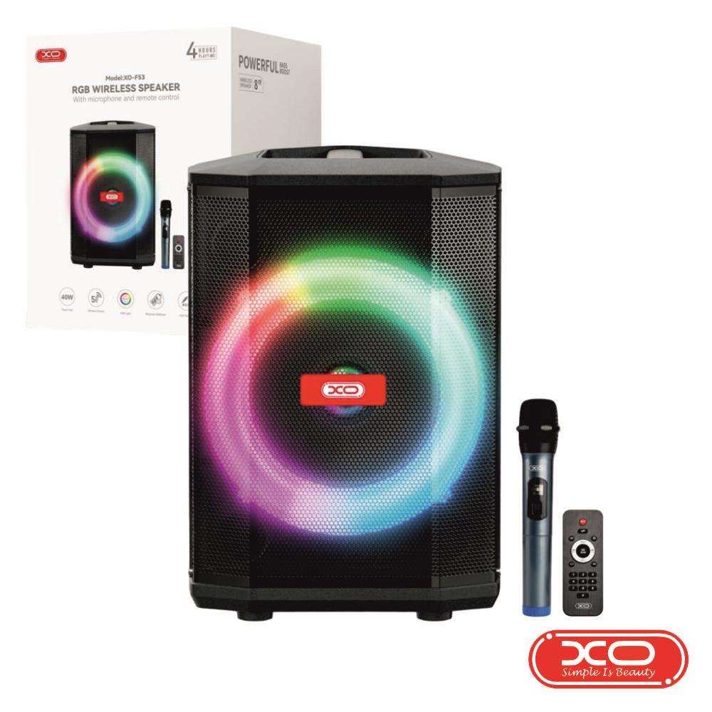 Coluna Amplificada USB/MicroSD/LED RGB/BT/FM/AUX TWS XO