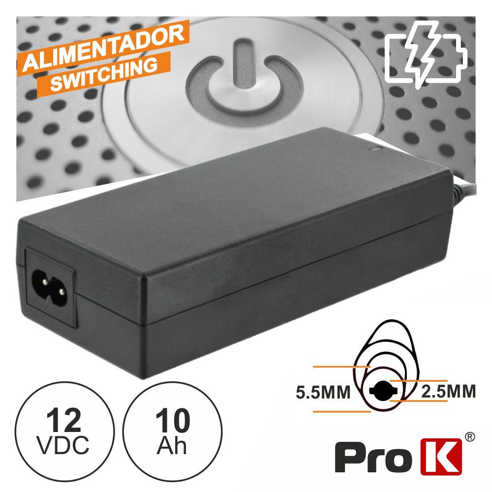FAS12V10A(H) Transf.alimentaçao 12V 10A ficha 5,5x2,5