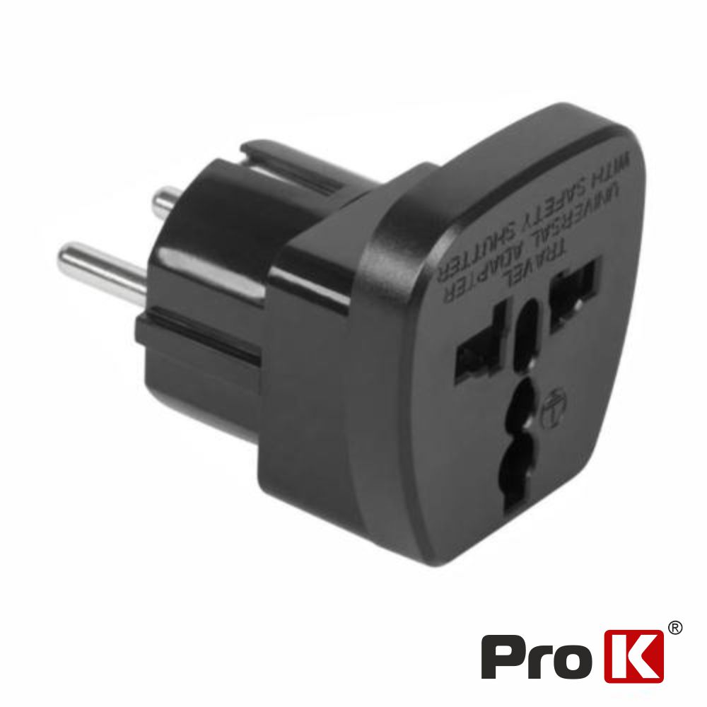 Ficha Adaptadora Viagem Universal Preto PROK