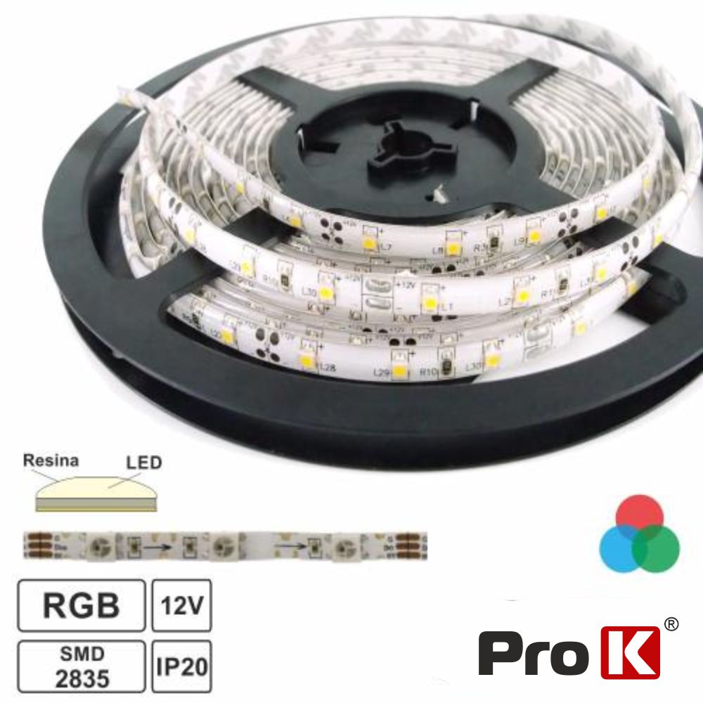 Fita 300 LEDS 2835 RGB 12V 5m PROK