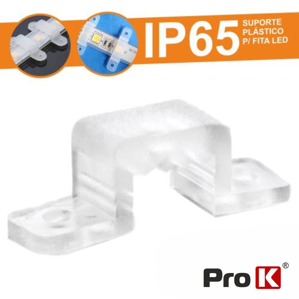 SUPORTE PLÁSTICO P/ FITA LEDS 11MM PROK