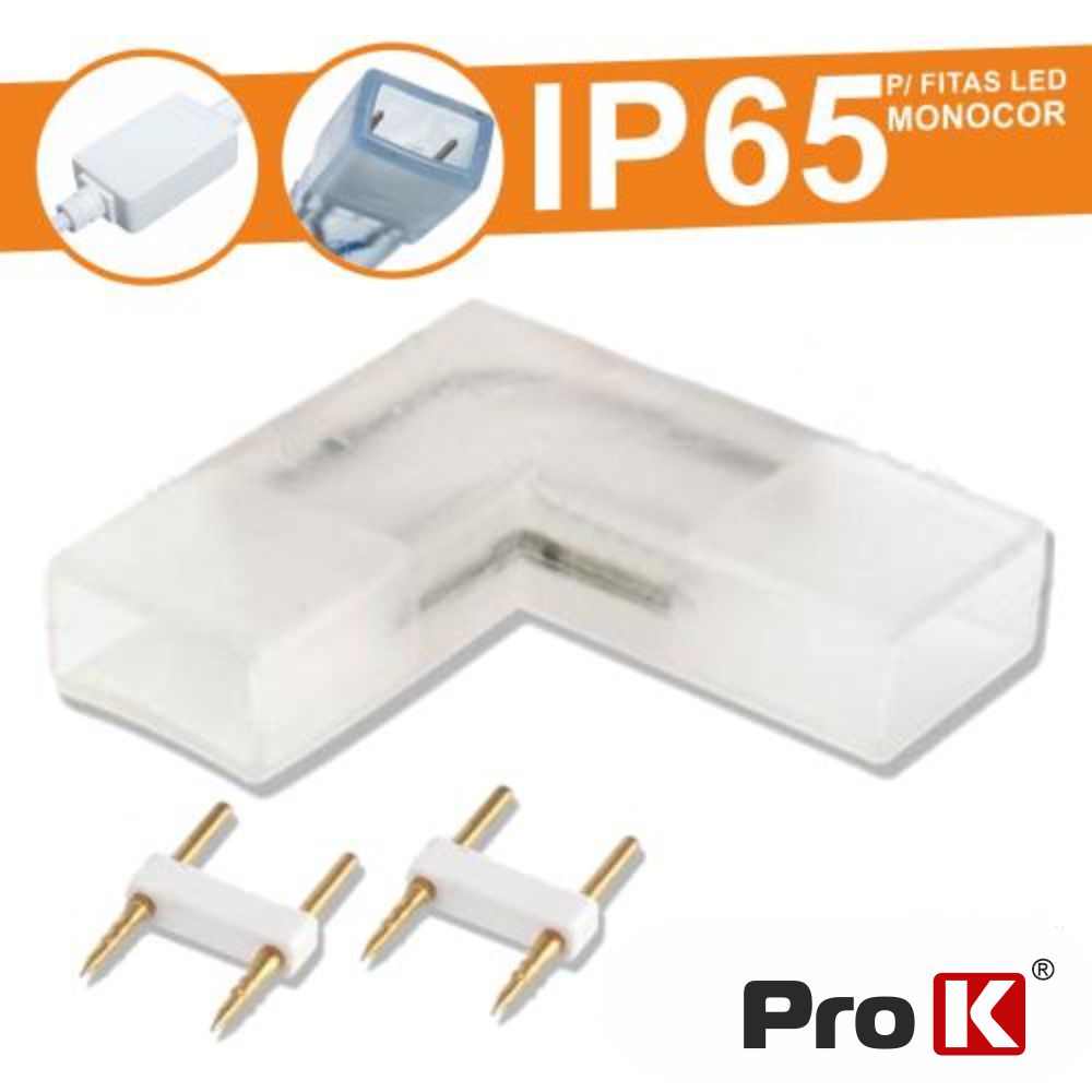 FL52/UPANG UNIÃO BORRACHA P/ FITA LEDS 2P MONOCOR IP65 90º