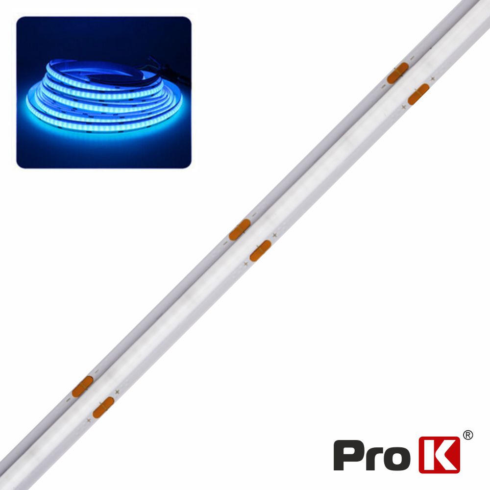 Fita COB 24V 16W/m Azul 10m IP44 PROK