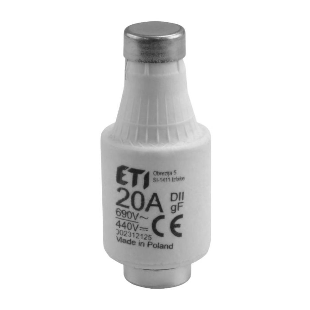 Conjunto de 2x Fusíveis Cerâmicos D02 20A 500V VIRONE