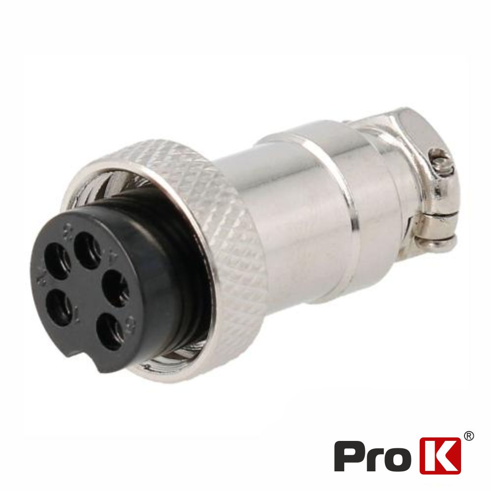 Ficha Microfone 5p Fêmea de Extensão PROK