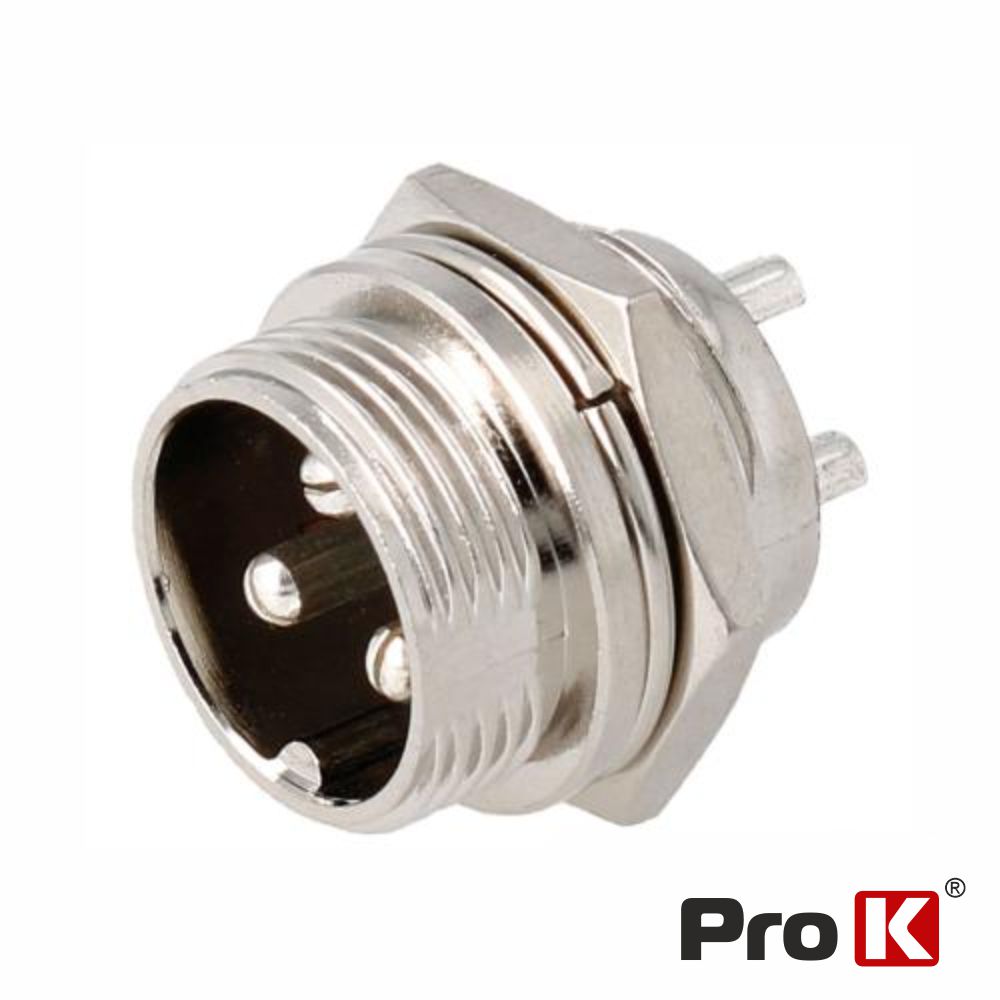 Ficha Microfone 3p Macho de Painel PROK