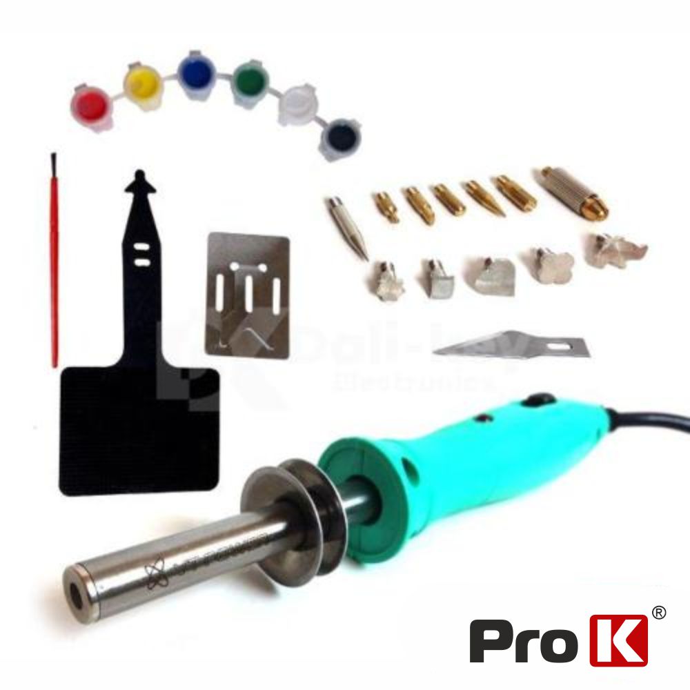 Pirografo Gravador Ferro Soldar 12 Peças PROK
