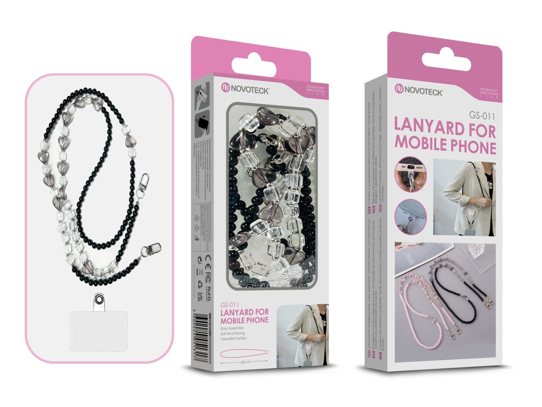 Cordão Fashion Universal para Telemóvel GS-011 NEGRO