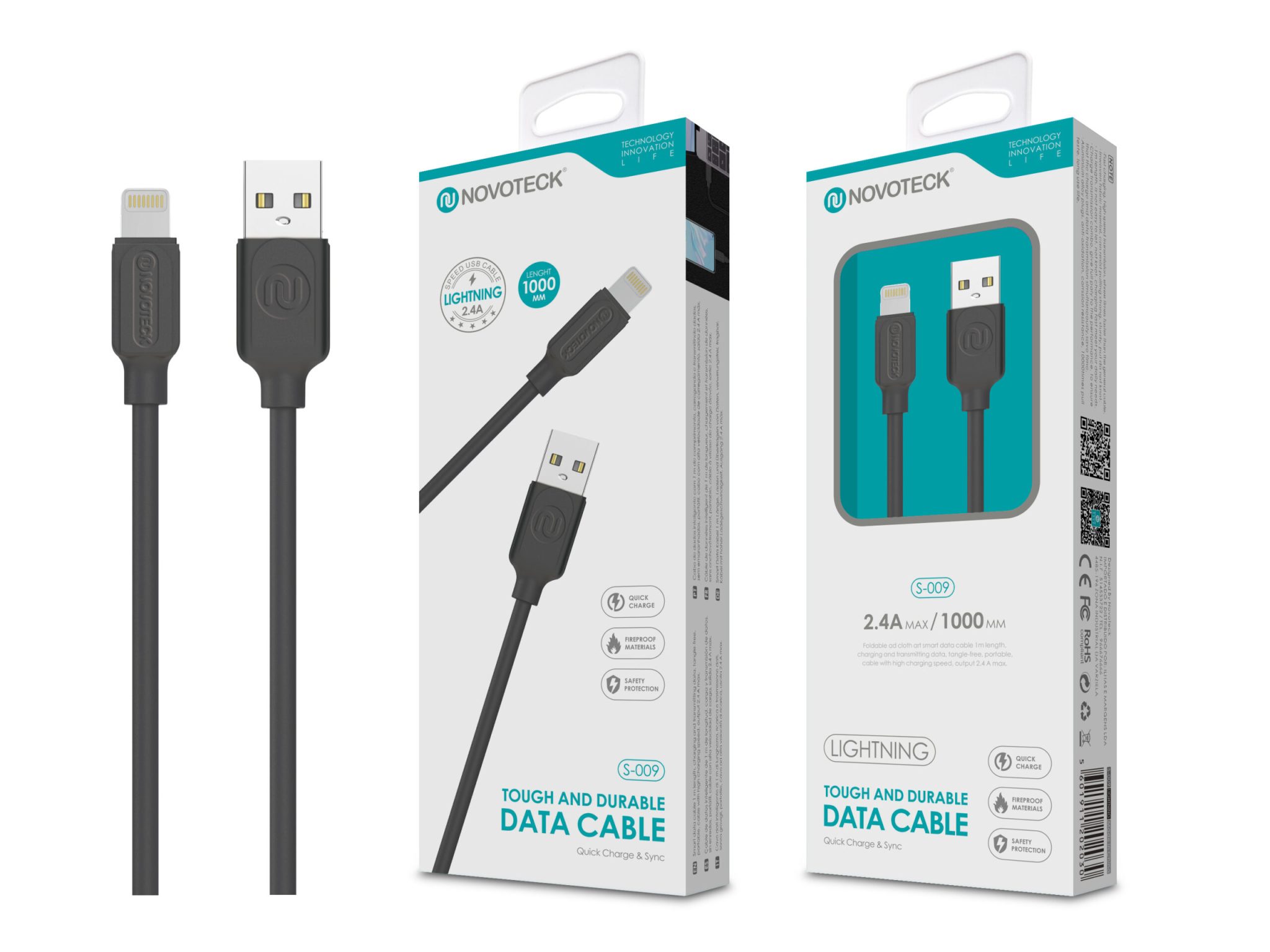 Cabo Lightning Negro 2.4A 1M S-009