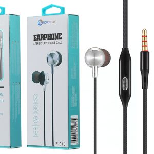 E-018 Auriculares Metal Com Micro Prateado