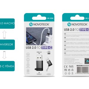 Adaptador NOVOTECK HK-034 de USB 2.0 para Type-C