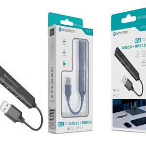 Hub USB NOVOTECK - Expansão com 3 Portas USB 2.0 e 1 Porta USB 3.0 HK-066