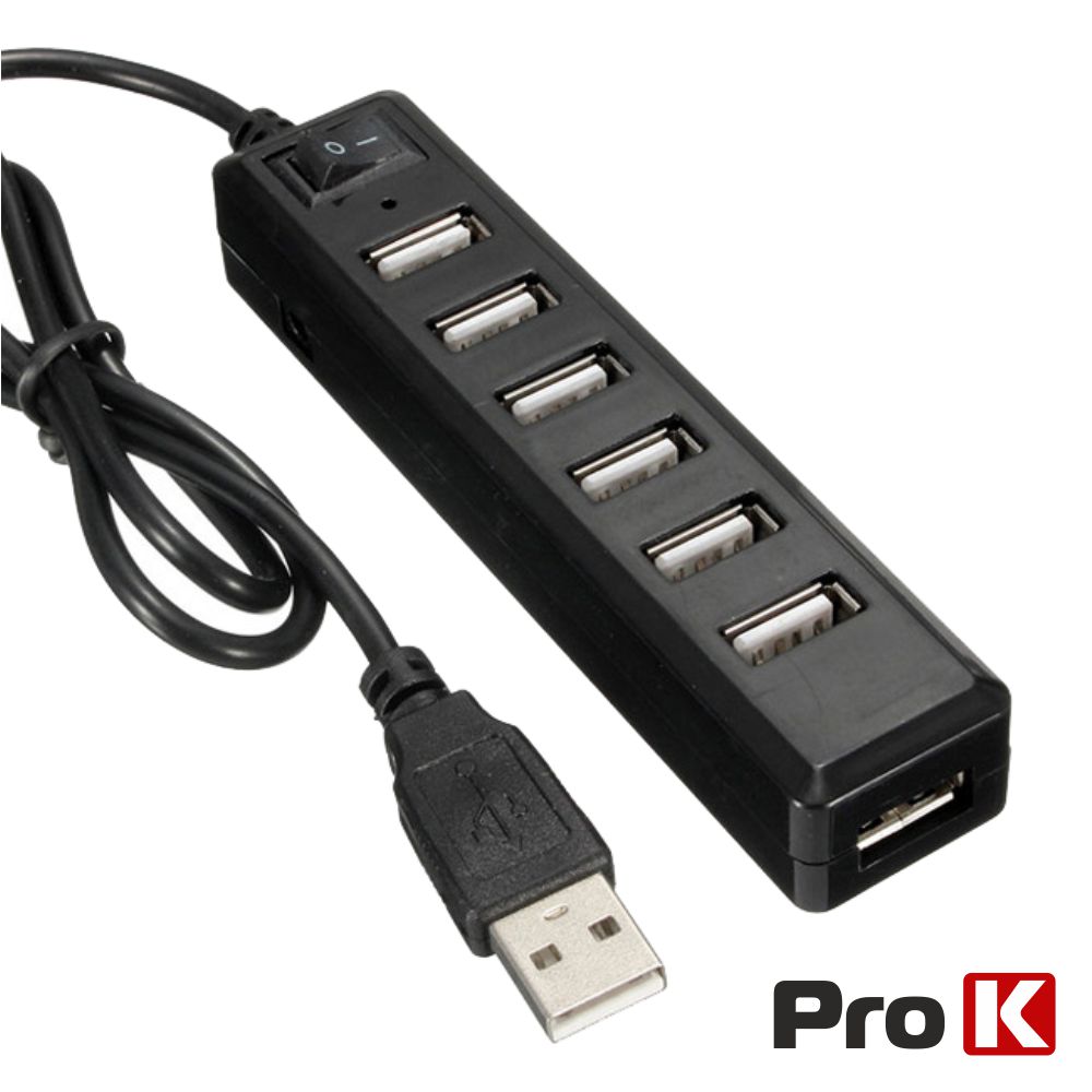 HUB USB2.0 C/ 7 PORTAS PROK