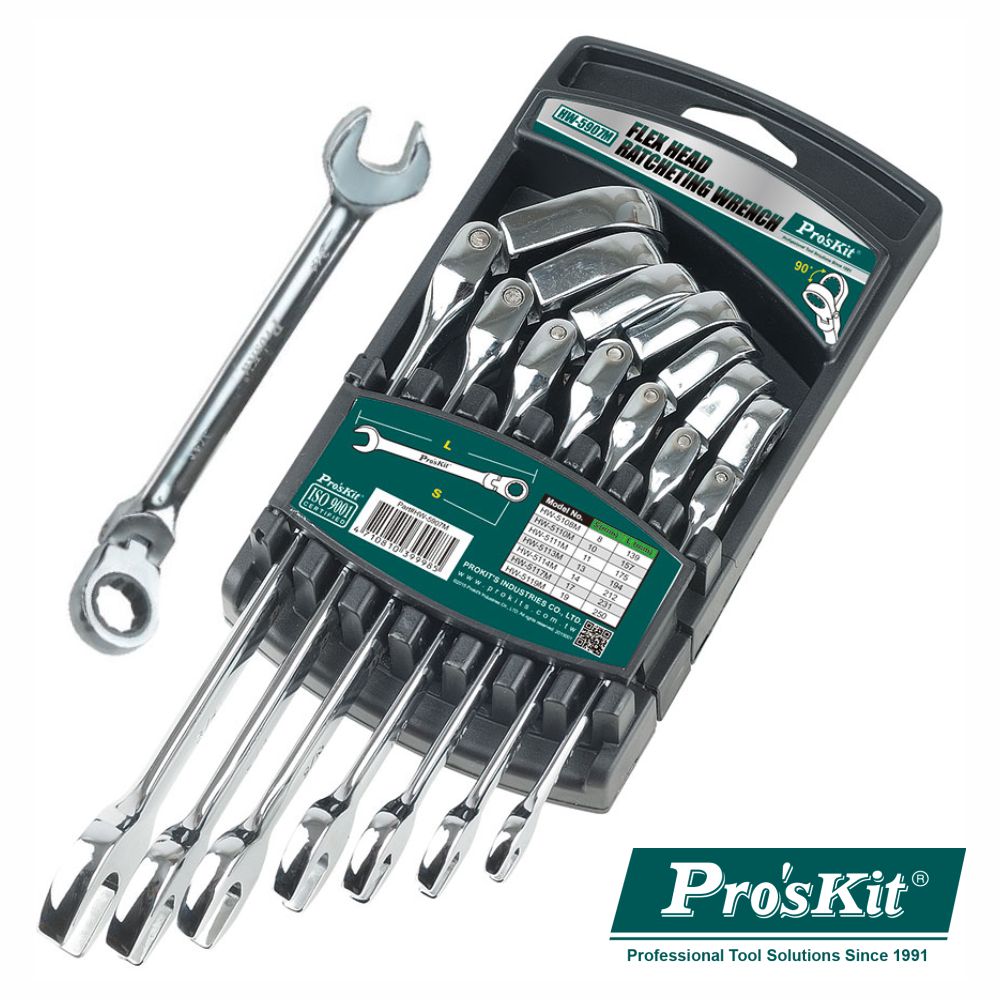 Conjunto de 7 Chaves Articuladas de Bocas/Roquete PROSKIT