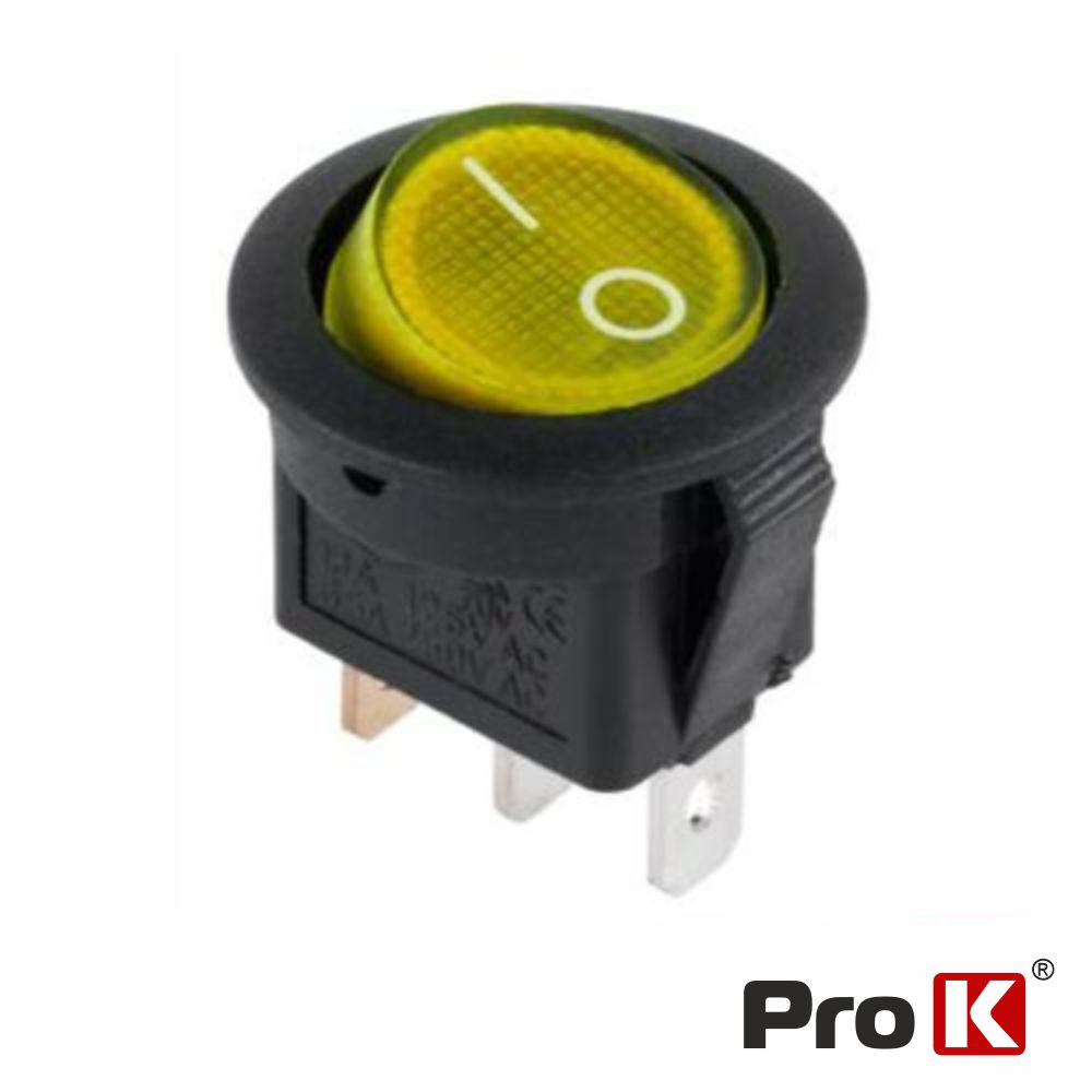 Interruptor Basculante C/ Luz 16A-250V Spst On-Off 25x PROK