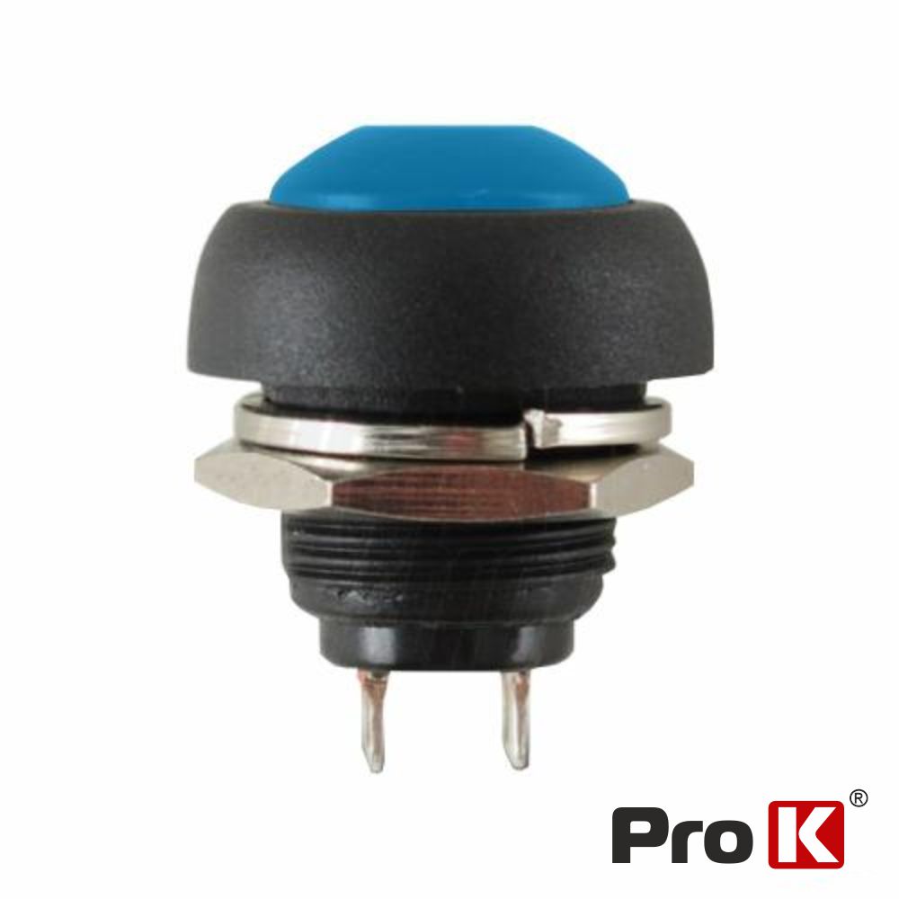 INTERRUPTOR PRESSÃO REDONDO 0.5A-250VAC AZUL 12MM IP65