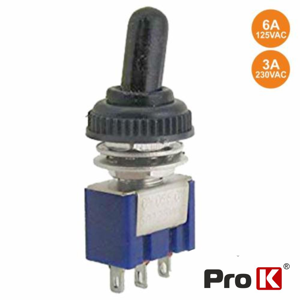 INTERRUPTOR ALAVANCA MINIATURA ON-OFF-ON C/ PROTEÇÃO PROK