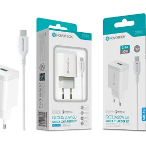 Carregador com Cabo Micro QC 3.0 20W 3.4A 1 USB NOVOTECK C-007V