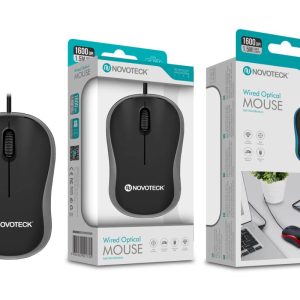 Rato Óptico com Fio Branco JS-001 - Precisão e Conforto de 1600 DPI