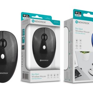 Rato Sem Fios Negro JS-009 - Design Slim, Clique Silencioso, Receptor Nano