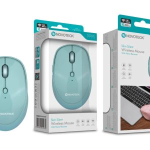 Rato Sem Fios Silencioso Verde Água JS-011 - Design Slim, Operação Silenciosa