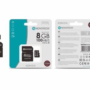 Cartão de Memória Novoteck 8GB microSDHC com Adaptador – KGN-014, 100MB/s, Classe 10, A1