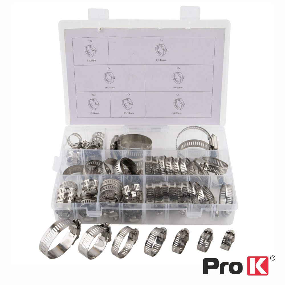 Conjunto de 60 Abraçadeiras P/ Mangueiras 6-44mm PROK